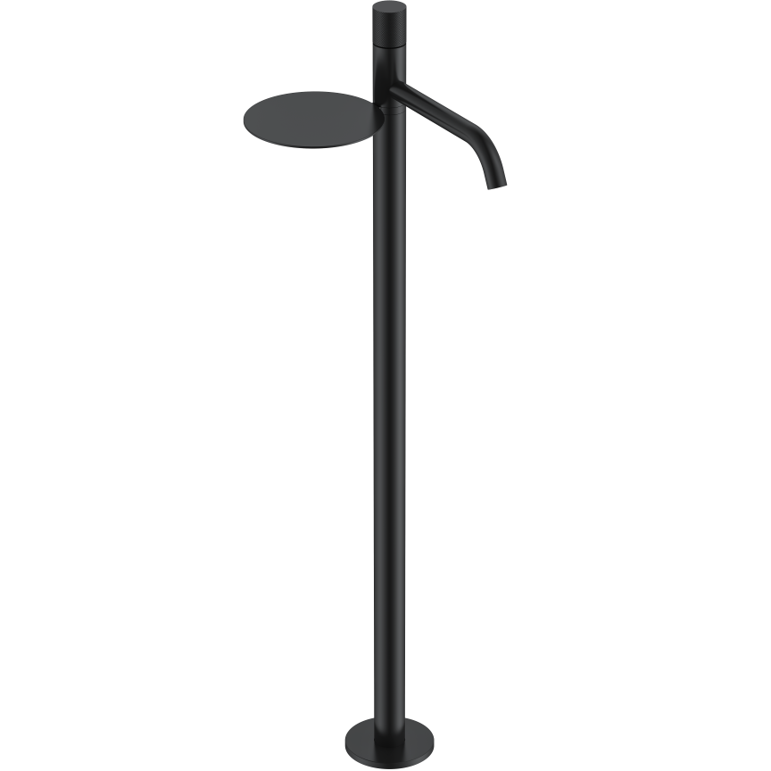 Смеситель для раковины напольный Boheme Stick Touch 120-BB.2 (черный матовый), с полкой