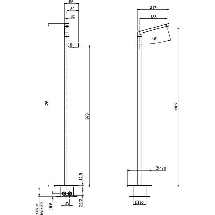 Смеситель для раковины напольный Fima Carlo Frattini Nomos Go F4171NCR (хром)