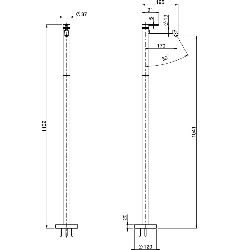 Смеситель для раковины напольный Fima Carlo Frattini Snap F3111/PNCR (хром)