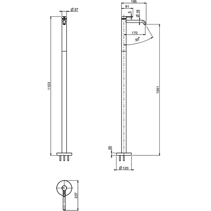 Смеситель для раковины напольный Fima Carlo Frattini Snap F3111/PNNS (черный матовый)