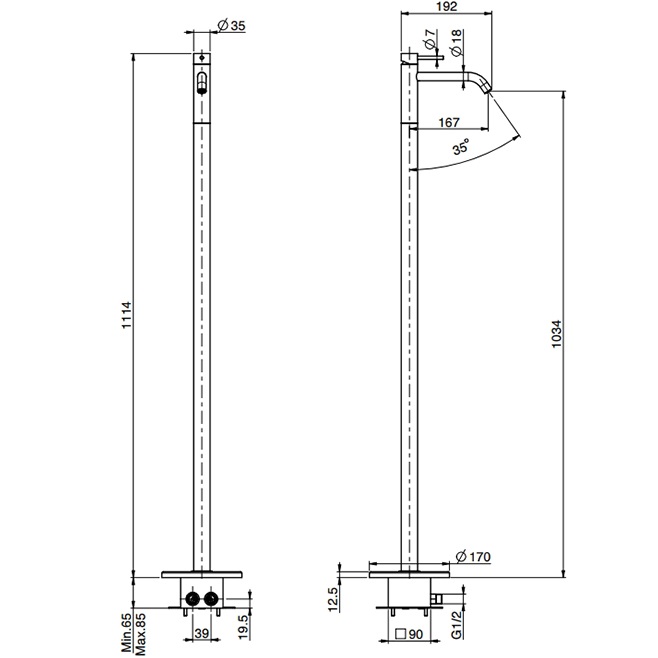 Смеситель для раковины напольный Fima Carlo Frattini Spillo Up F3031/PNCR (хром)
