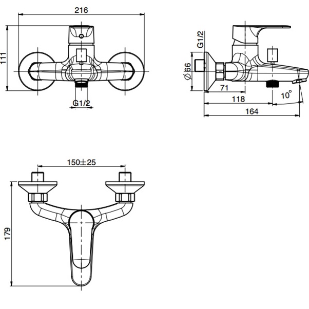 Смеситель для раковины настенный Fima Carlo Frattini Serie 22 F3834/1NS (черный матовый)