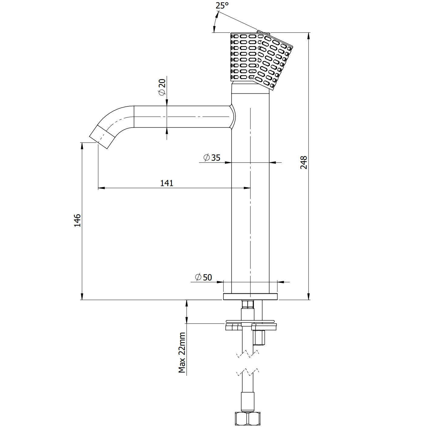 Смеситель для раковины Remer Celebrity CEC12ABR (бронза масляная), без донного клапана