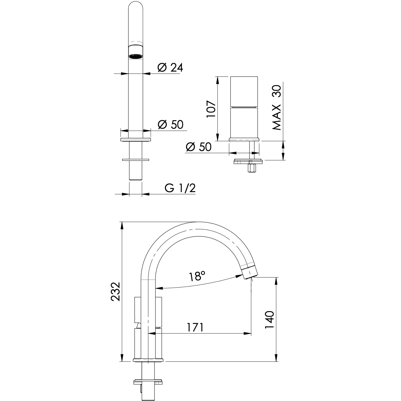 Смеситель для раковины Remer Edge EG557NP (никель брашированный), без донного клапана