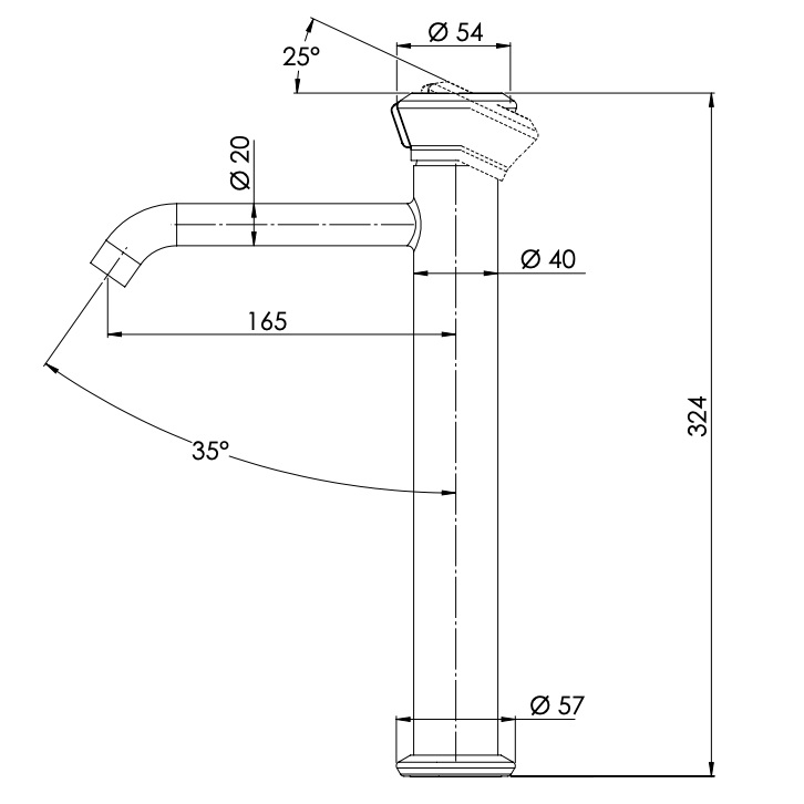 Смеситель для раковины Remer Element ET11LXLDO (золотой), без донного клапана