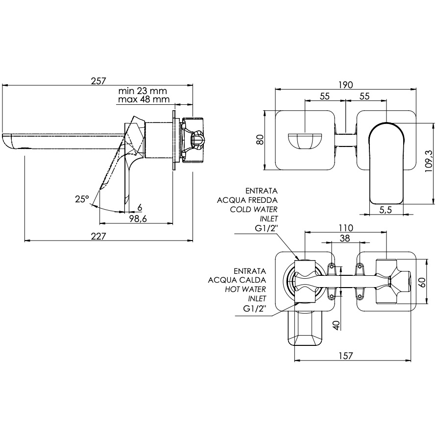 Смеситель для раковины Remer Infinity I15PLNO (черный матовый), без донного клапана