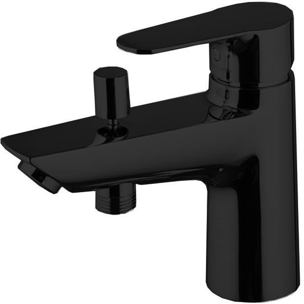 Смеситель для раковины с переключателем потоков Fima Carlo Frattini Serie 22 F3834/9NS (черный матовый), с донным клапаном