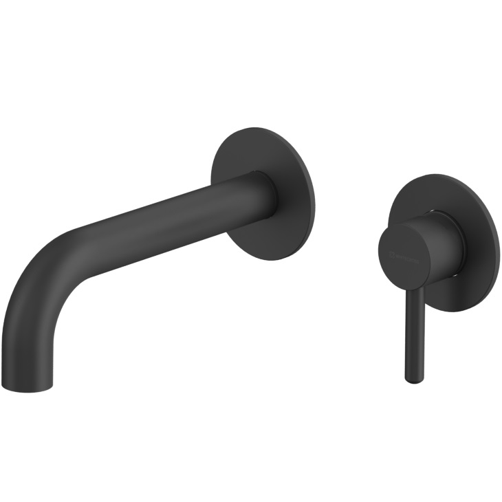 Смеситель для раковины скрытого монтажа 18 см. Whitecross Серия Y Y1216BL (черный матовый), без донного клапана