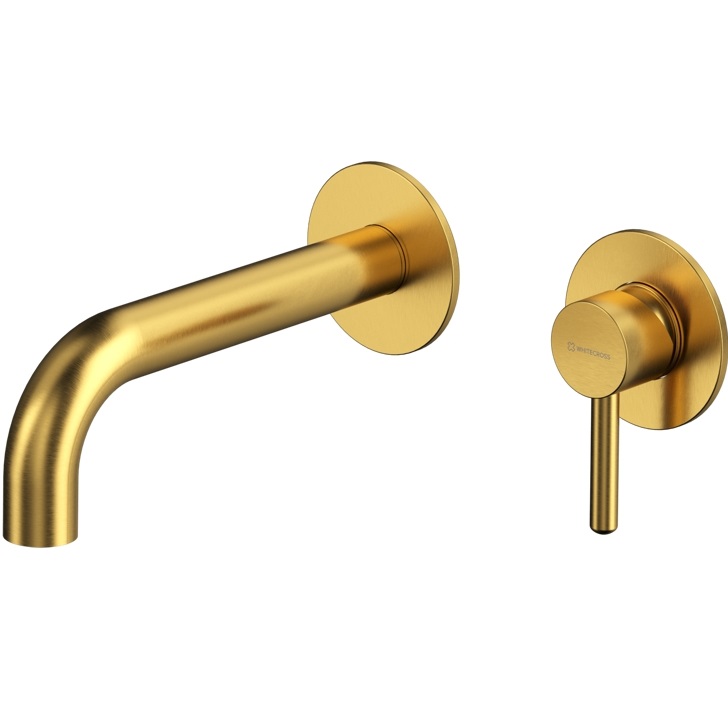 Смеситель для раковины скрытого монтажа 18 см. Whitecross Серия Y Y1216GLB (золото брашированное), без донного клапана