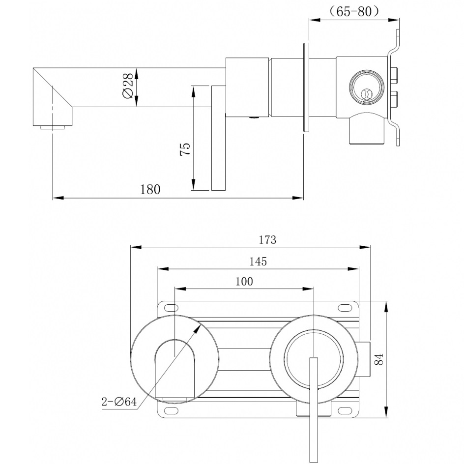 Смеситель для раковины скрытого монтажа Abber Perfekte 316 AF8A12BG (золото брашированное)