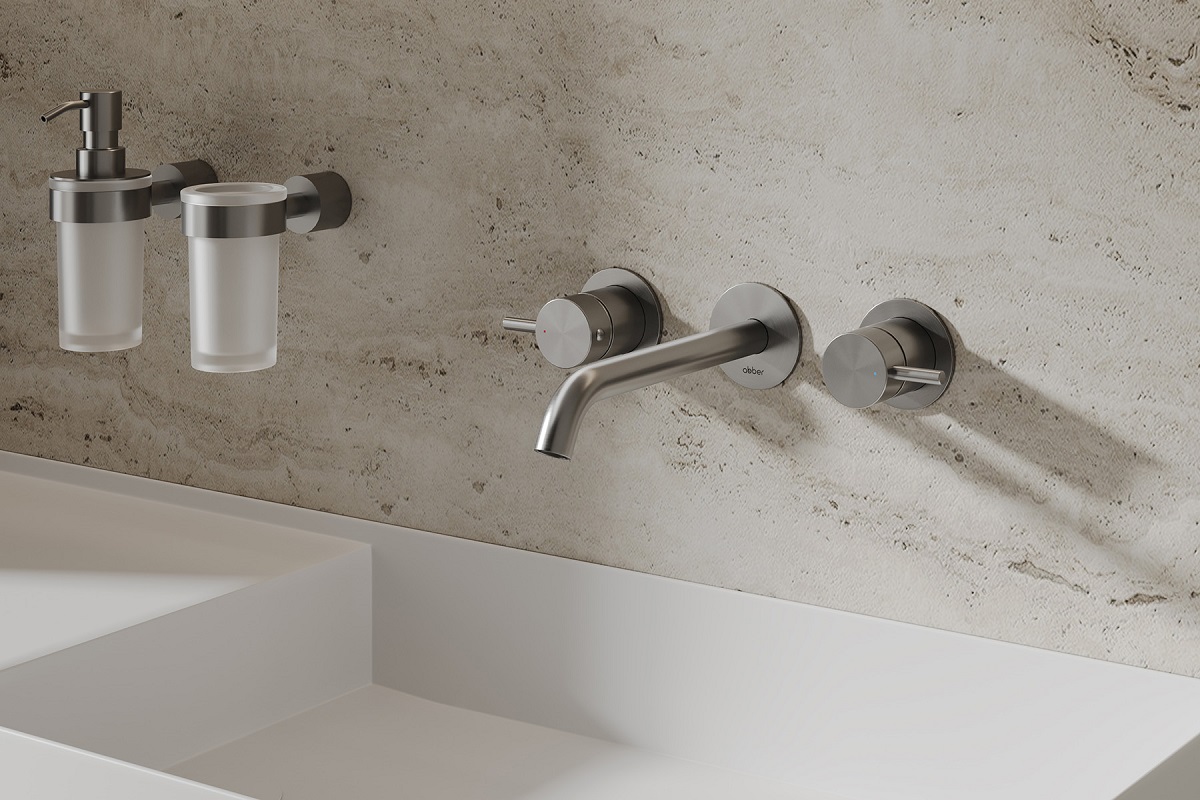 Смеситель для раковины скрытого монтажа Abber Wasser Kreis 316 AF81123BGG-L (оружейная сталь брашированная)