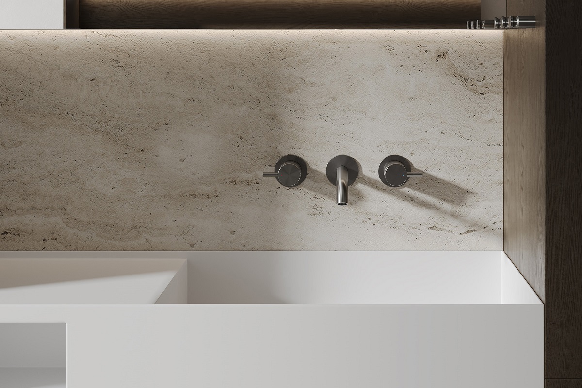 Смеситель для раковины скрытого монтажа Abber Wasser Kreis 316 AF81123BGG-L (оружейная сталь брашированная)