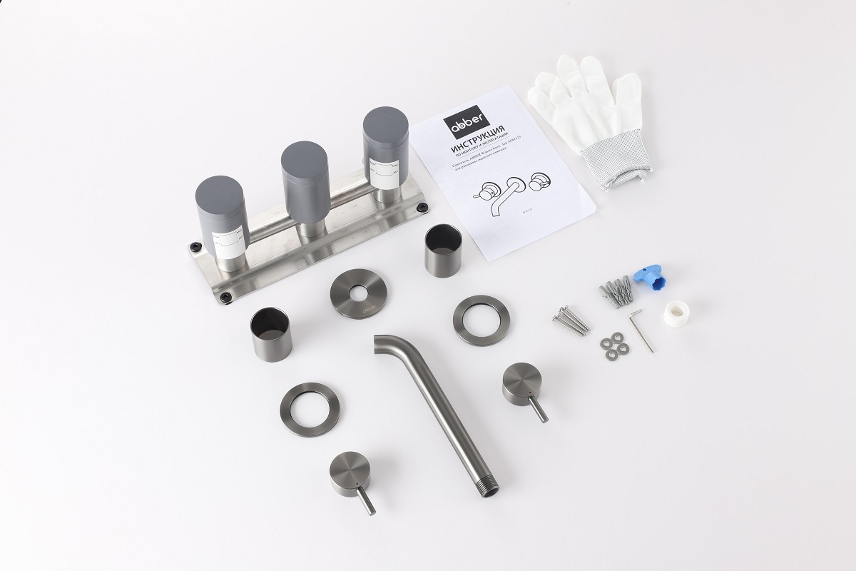 Смеситель для раковины скрытого монтажа Abber Wasser Kreis 316 AF81123BGG-L (оружейная сталь брашированная)