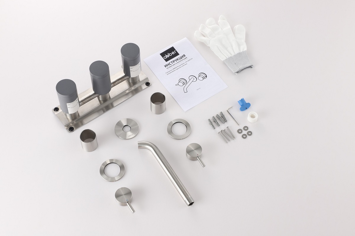 Смеситель для раковины скрытого монтажа Abber Wasser Kreis 316 AF81123BST-L (сталь брашированная)