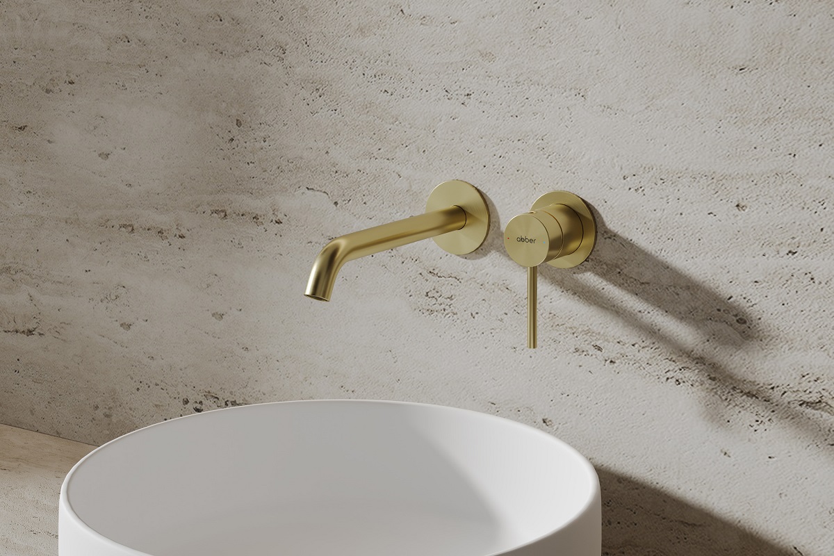 Смеситель для раковины скрытого монтажа Abber Wasser Kreis 316 AF8112BG-M (золото брашированное)