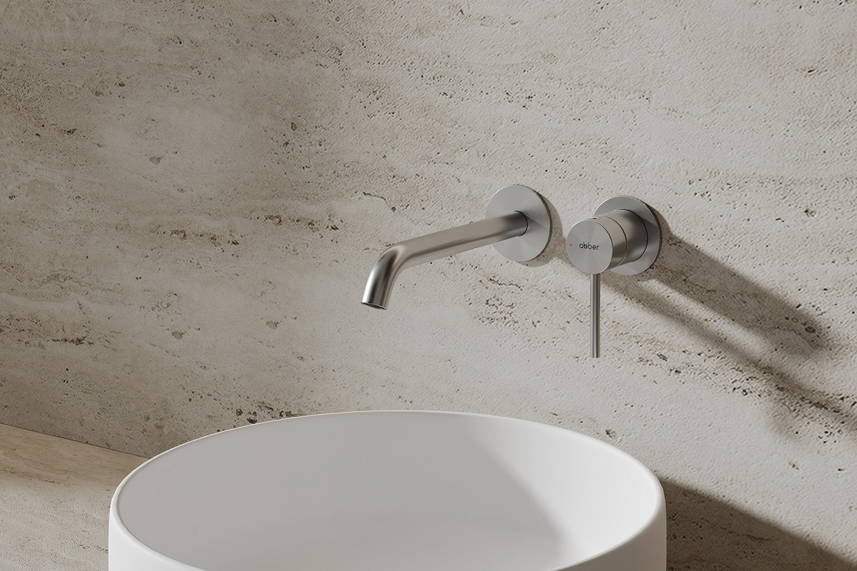 Смеситель для раковины скрытого монтажа Abber Wasser Kreis 316 AF8112BST-M (сталь брашированная)