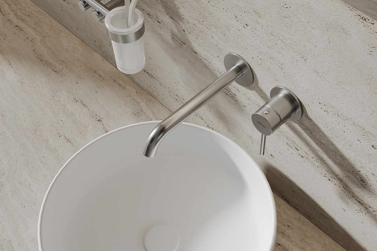 Смеситель для раковины скрытого монтажа Abber Wasser Kreis 316 AF8112BST-M (сталь брашированная)