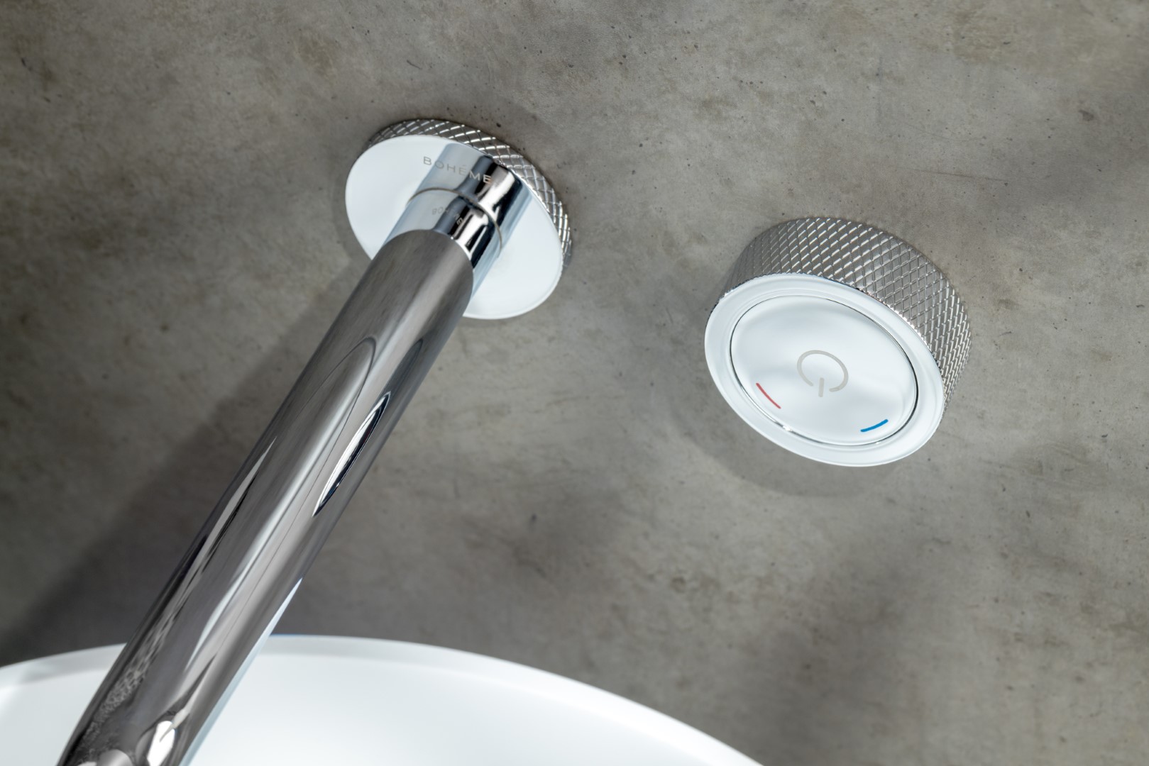 Смеситель для раковины скрытого монтажа автоматический Boheme Tech 158/2-CR (хром), без донного клапана