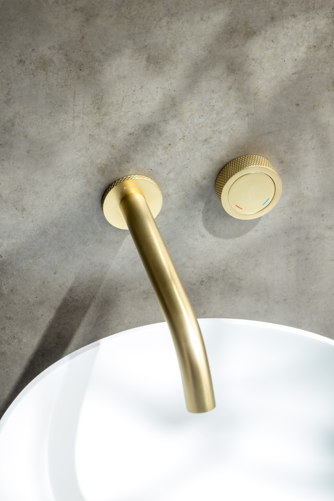 Смеситель для раковины скрытого монтажа автоматический Boheme Tech 158/2-MG (золото матовое), без донного клапана