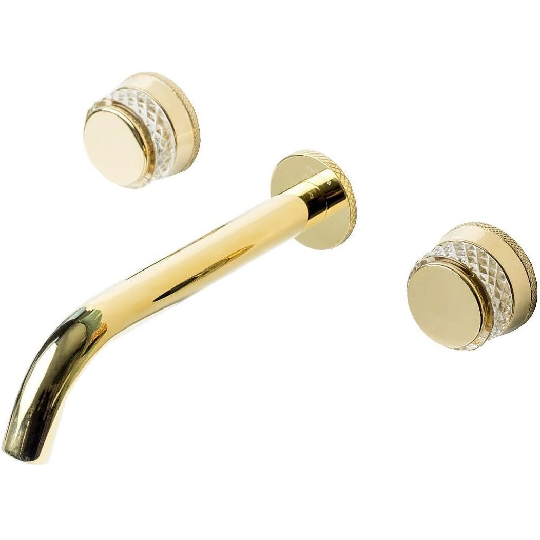 Смеситель для раковины скрытого монтажа Boheme Aura 152-2-G-A (золотой), без донного клапана