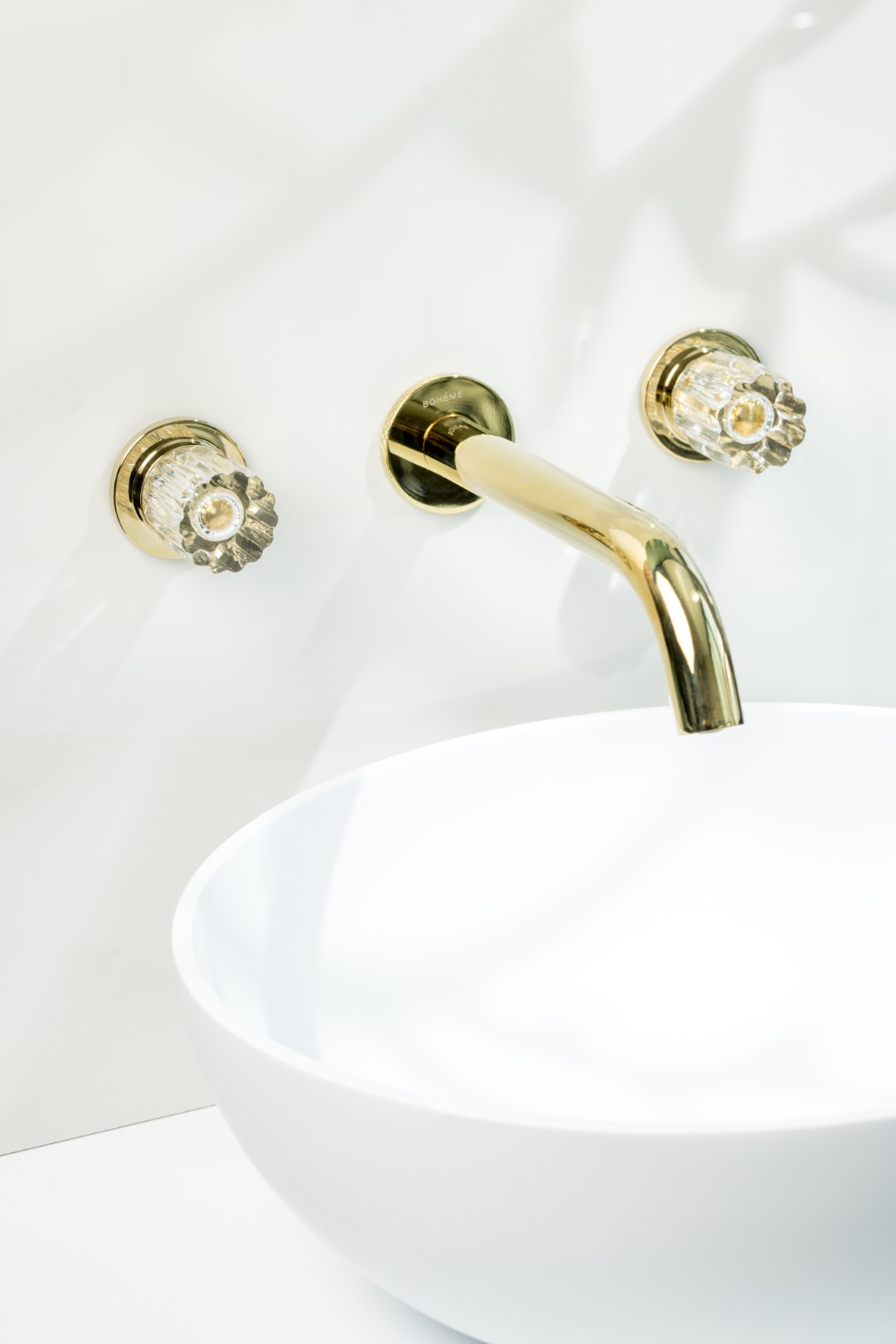 Смеситель для раковины скрытого монтажа Boheme Elegante 152-2-G-EL (золотой), без донного клапана