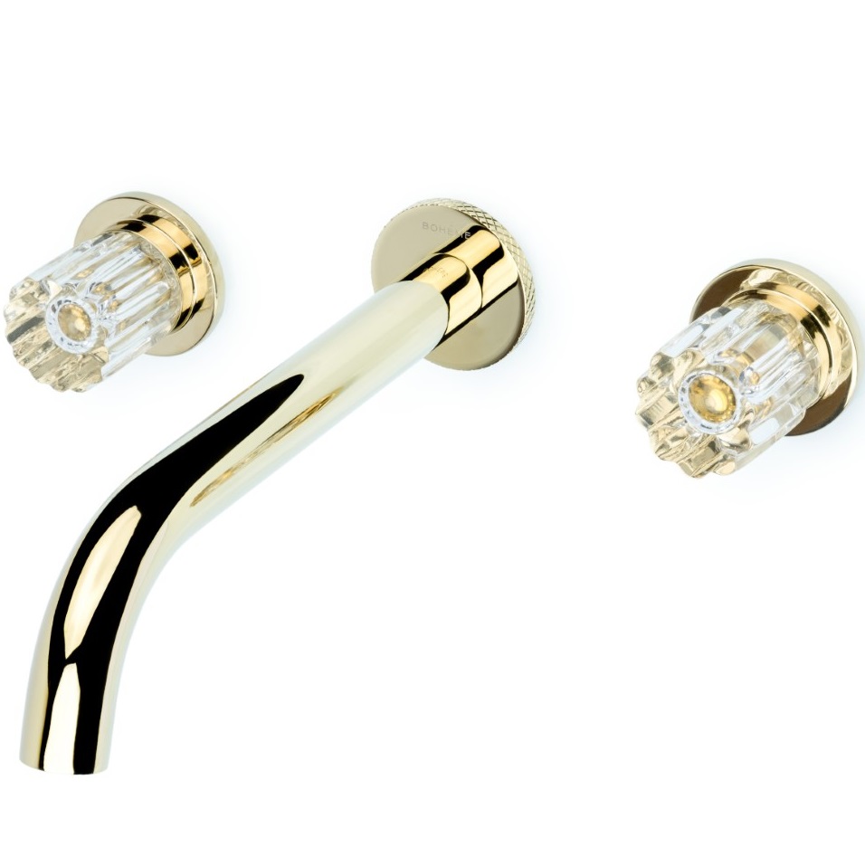 Смеситель для раковины скрытого монтажа Boheme Elegante 152-2-G-EL (золотой), без донного клапана