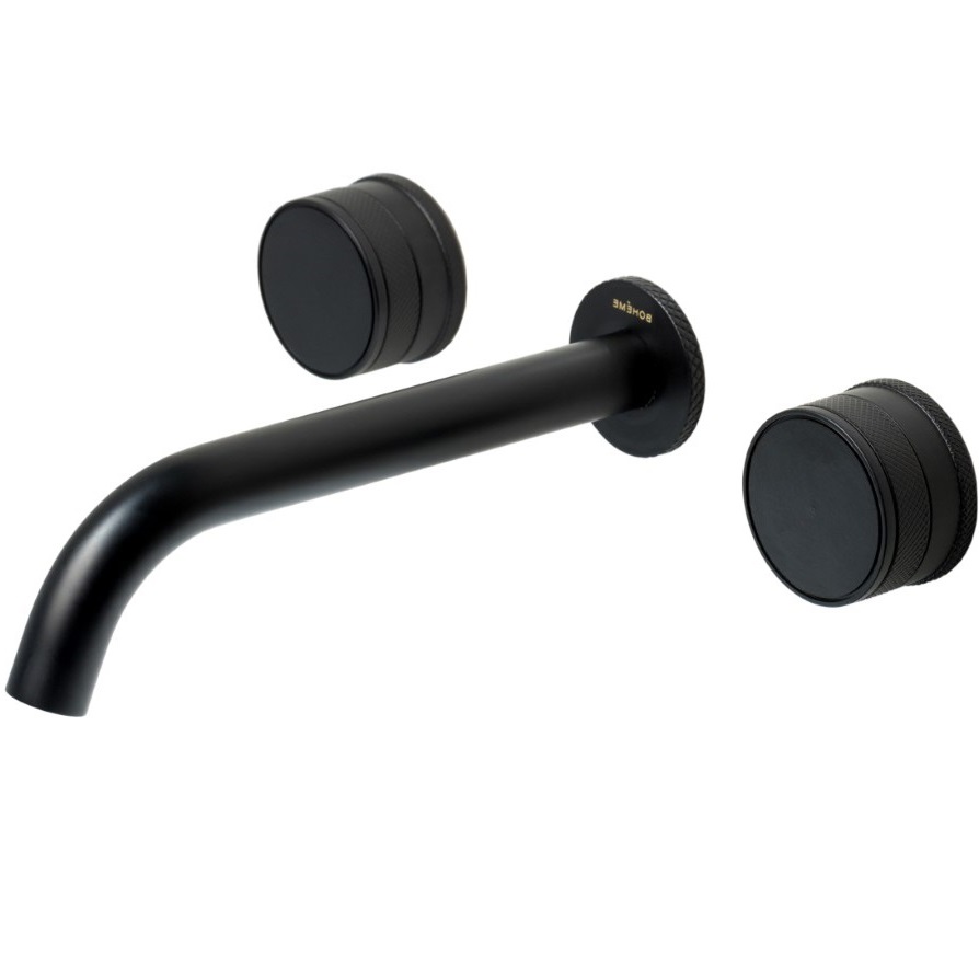 Смеситель для раковины скрытого монтажа Boheme Prestige 152-2-B-PR (черный матовый), без донного клапана