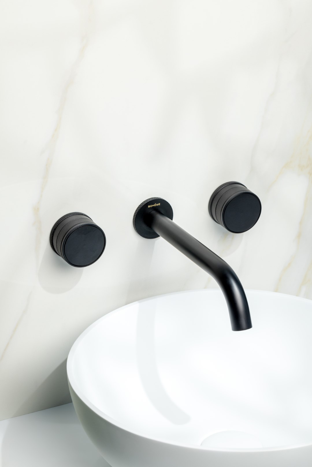 Смеситель для раковины скрытого монтажа Boheme Prestige 152-2-B-PR (черный матовый), без донного клапана