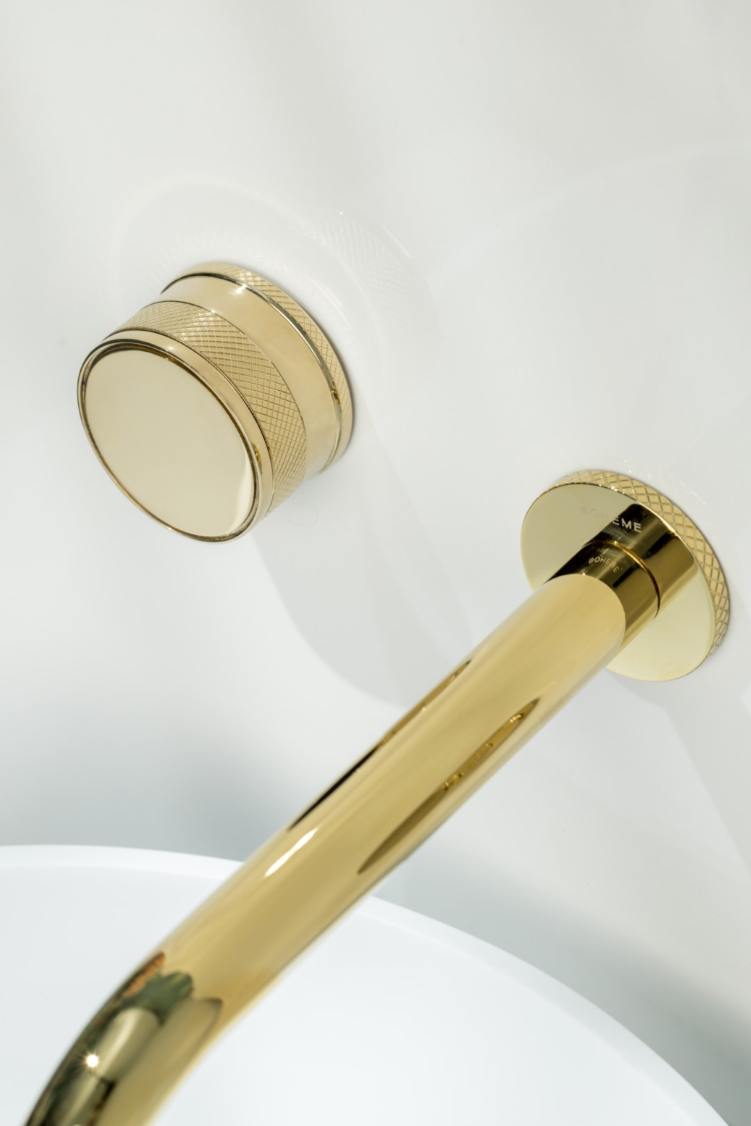 Смеситель для раковины скрытого монтажа Boheme Prestige 152-2-G-PR (золотой), без донного клапана