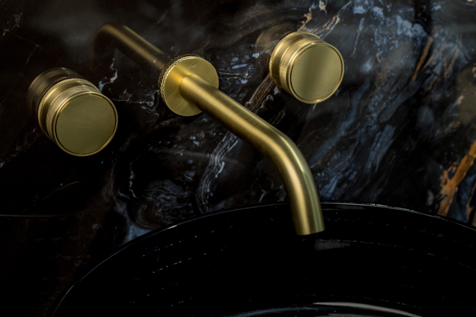 Смеситель для раковины скрытого монтажа Boheme Prestige 152-2-MG-PR (золото матовое), без донного клапана