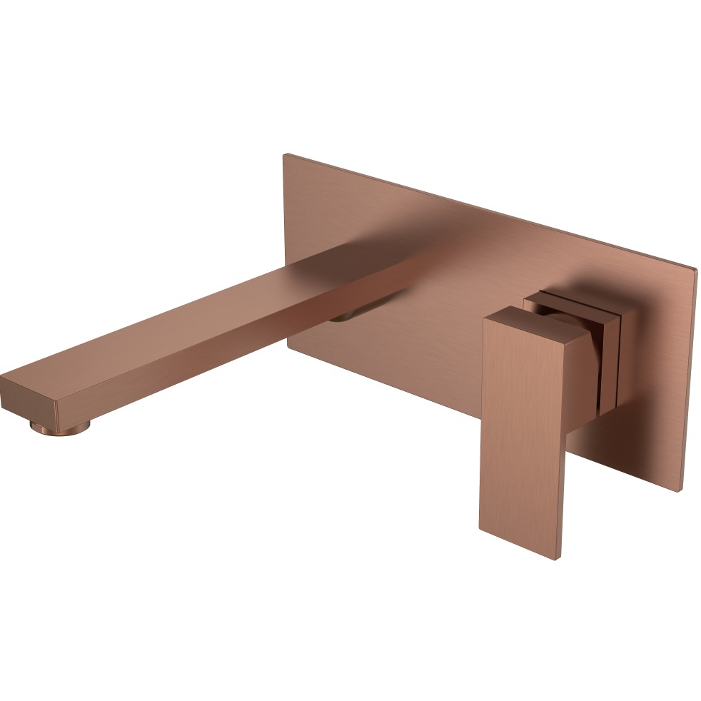 Смеситель для раковины скрытого монтажа Boheme Qubic 475-BRB (бронза брашированная), без донного клапана