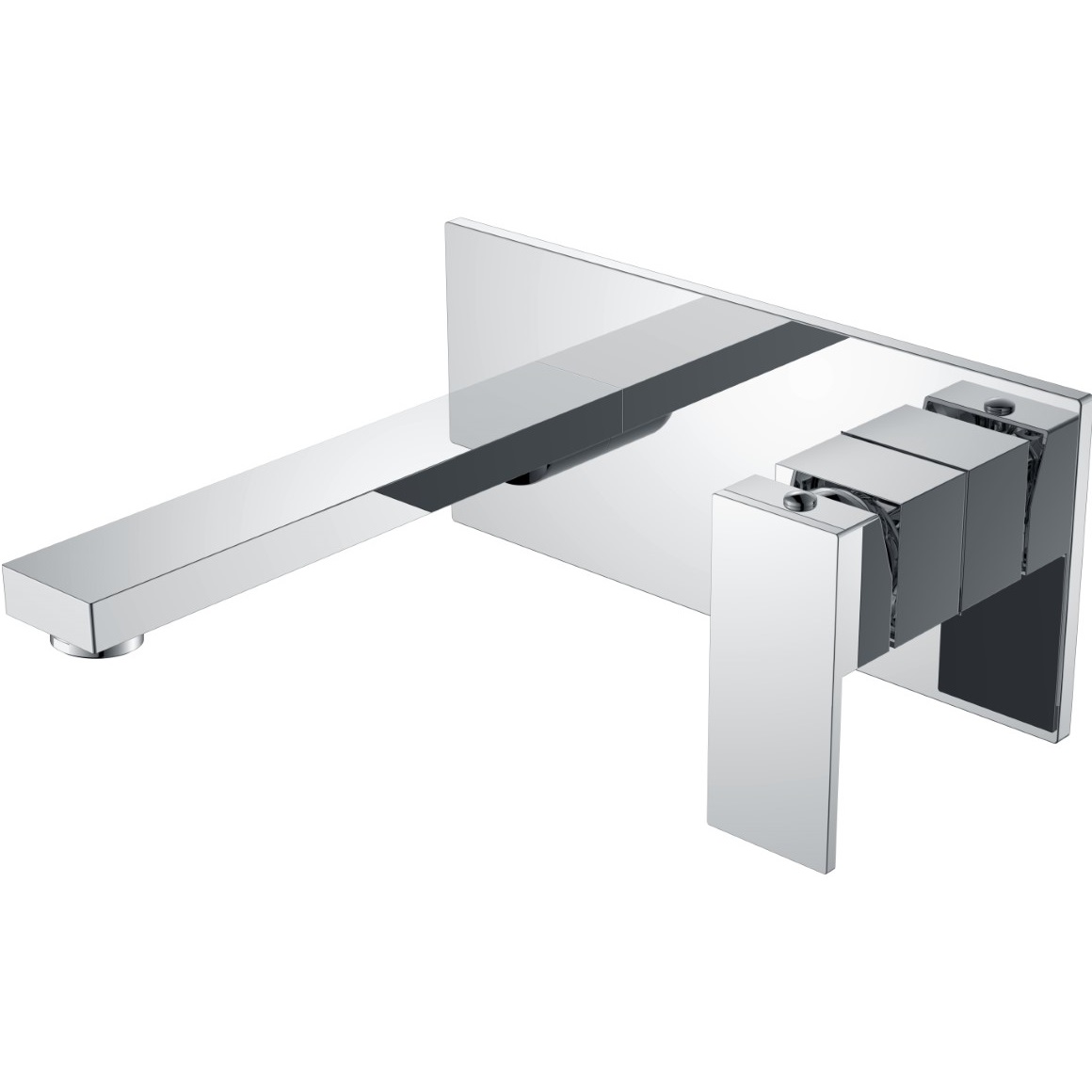 Смеситель для раковины скрытого монтажа Boheme Qubic 475-CR (хром), без донного клапана