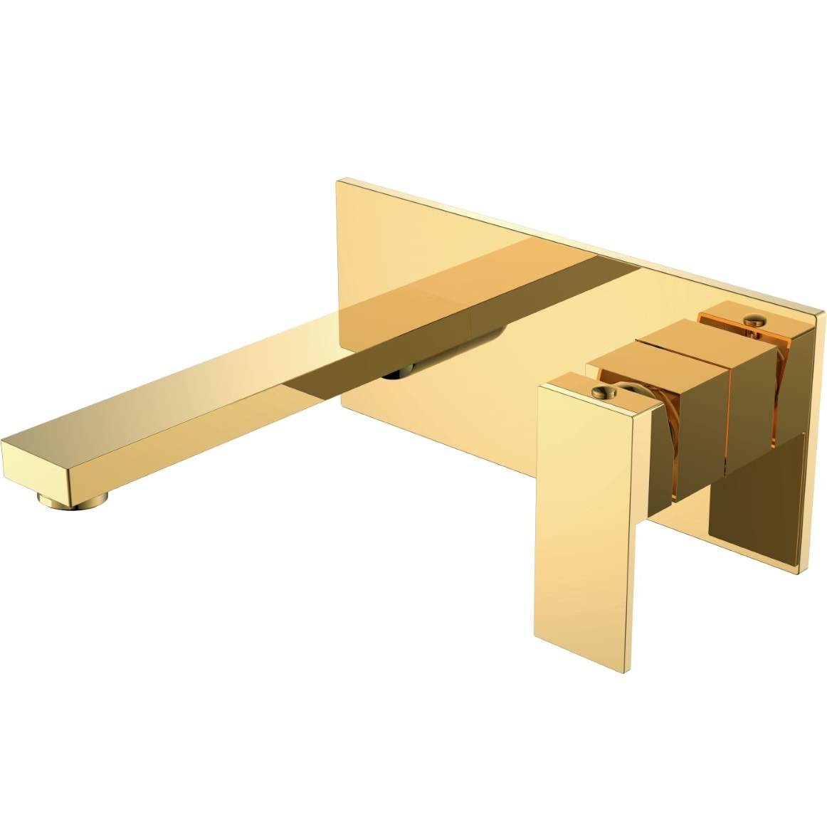 Смеситель для раковины скрытого монтажа Boheme Qubic 475-G (золотой), без донного клапана