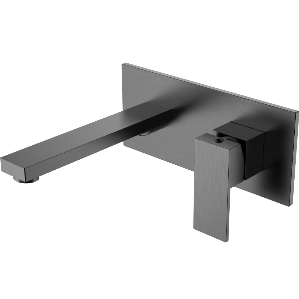 Смеситель для раковины скрытого монтажа Boheme Qubic 475-GM (оружейный металл), без донного клапана