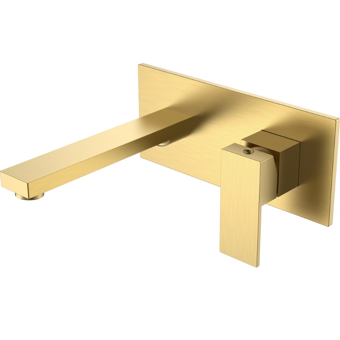 Смеситель для раковины скрытого монтажа Boheme Qubic 475-MG (золото матовое), без донного клапана