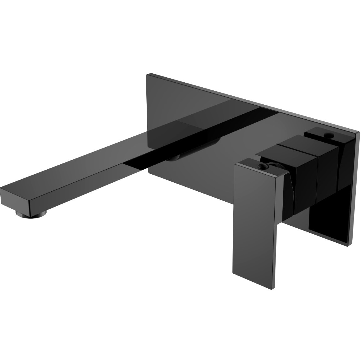 Смеситель для раковины скрытого монтажа Boheme Qubic 475-SGM (оружейный металл глянцевый), без донного клапана