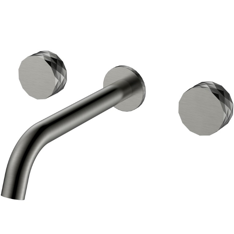 Смеситель для раковины скрытого монтажа Boheme Stick Diamond 152-2-GM (оружейный металл), без донного клапана