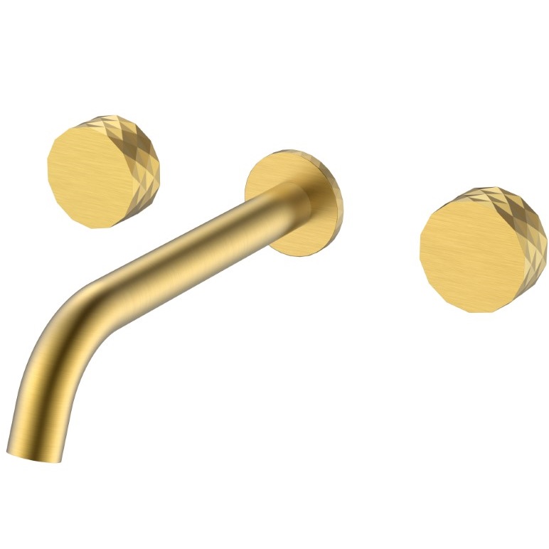 Смеситель для раковины скрытого монтажа Boheme Stick Diamond 152-2-MG (золото матовое), без донного клапана