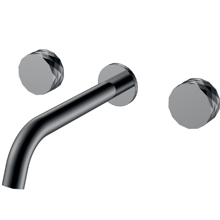 Смеситель для раковины скрытого монтажа Boheme Stick Diamond 152-2-SGM (оружейный металл глянцевый), без донного клапана