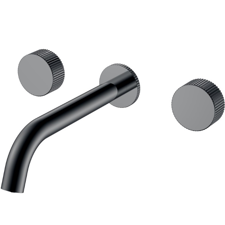 Смеситель для раковины скрытого монтажа Boheme Stick Linea 152-2-SGM.3 (оружейный металл глянцевый), без донного клапана