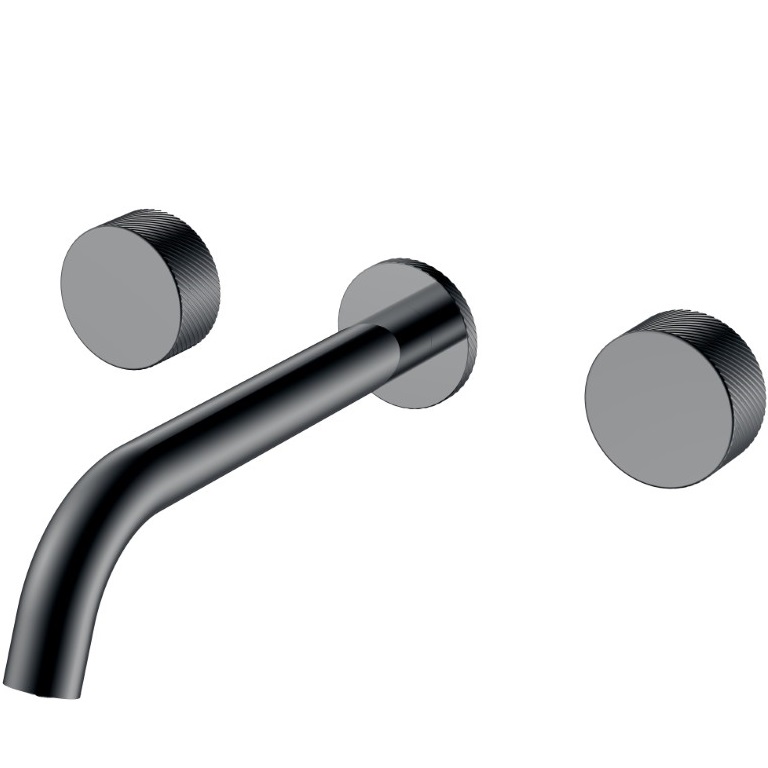 Смеситель для раковины скрытого монтажа Boheme Stick Spirale 152-2-SGM.4 (оружейный металл глянцевый), без донного клапана