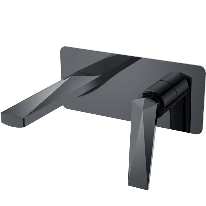 Смеситель для раковины скрытого монтажа Boheme Venturo 375-SGM (оружейная сталь глянцевая), без донного клапана