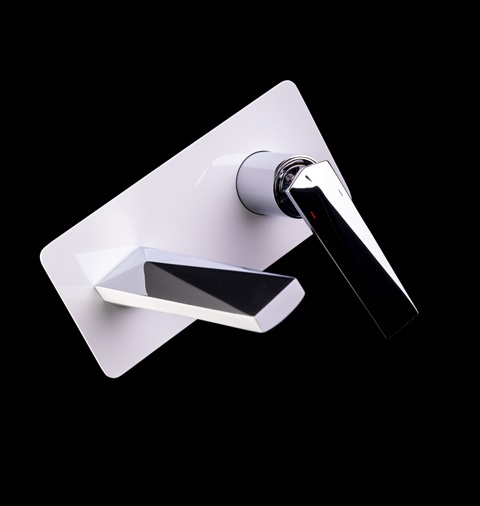 Смеситель для раковины скрытого монтажа Boheme Venturo 375-W (хром, белый), без донного клапана