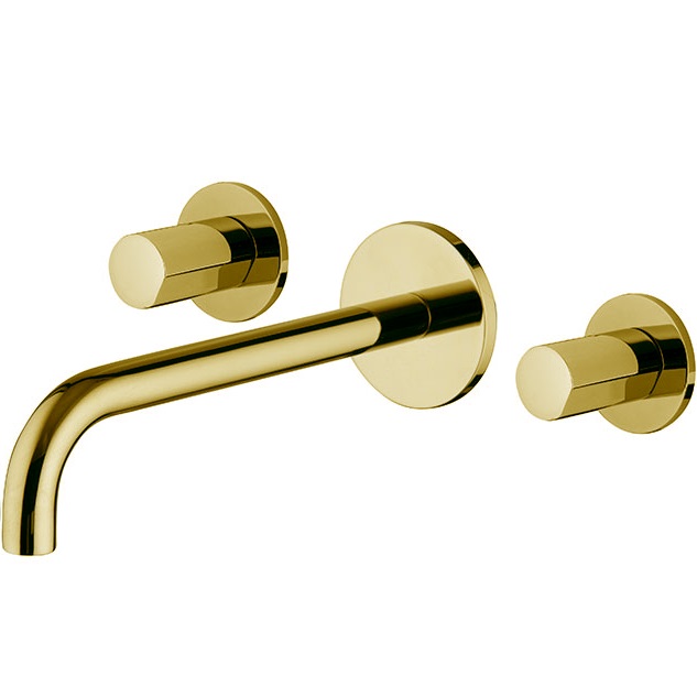 Смеситель для раковины скрытого монтажа F3191L/5OR (золотой), с донным клапаном