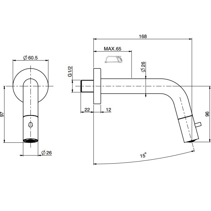 Смеситель для раковины скрытого монтажа Fima Carlo Frattini Collettivia F3061CR (хром), только холодная вода