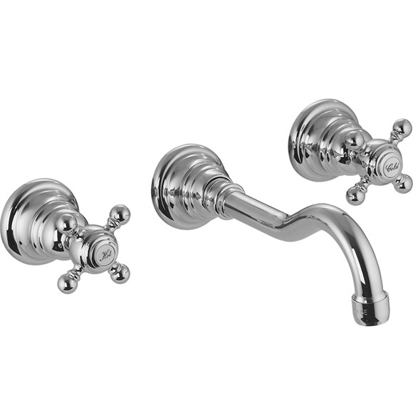 Смеситель для раковины скрытого монтажа 19.9 см.  Fima Carlo Frattini Elizabeth F5081L/5CR (хром), с донным клапаном