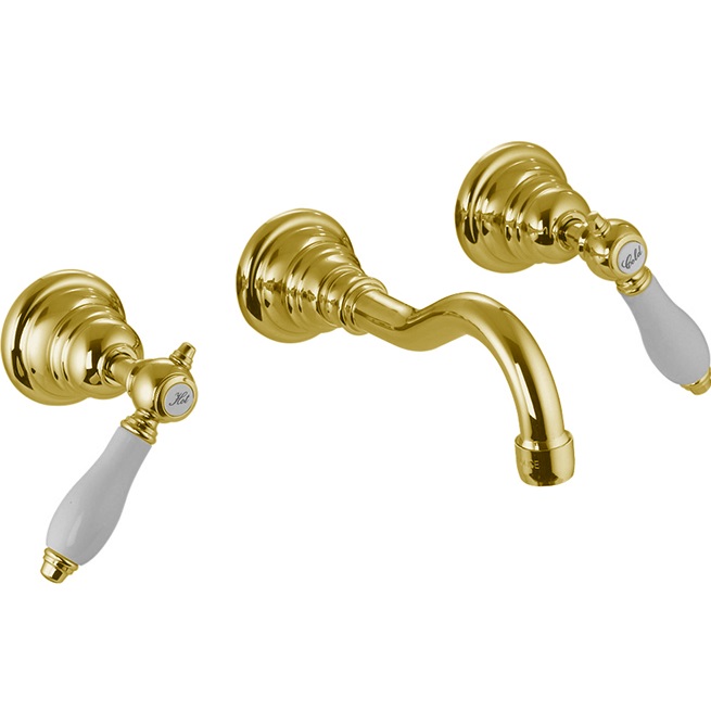 Смеситель для раковины скрытого монтажа Fima Carlo Frattini Herend F5401/5CBOR (золотой)