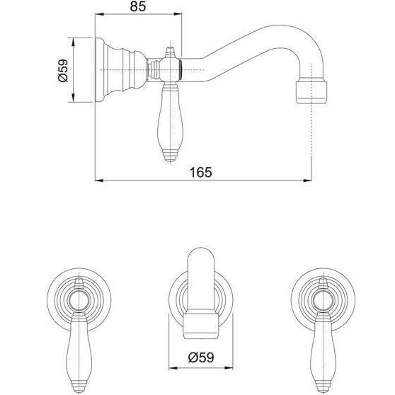 Смеситель для раковины скрытого монтажа Fima Carlo Frattini Herend F5401/5CBCR (хром)