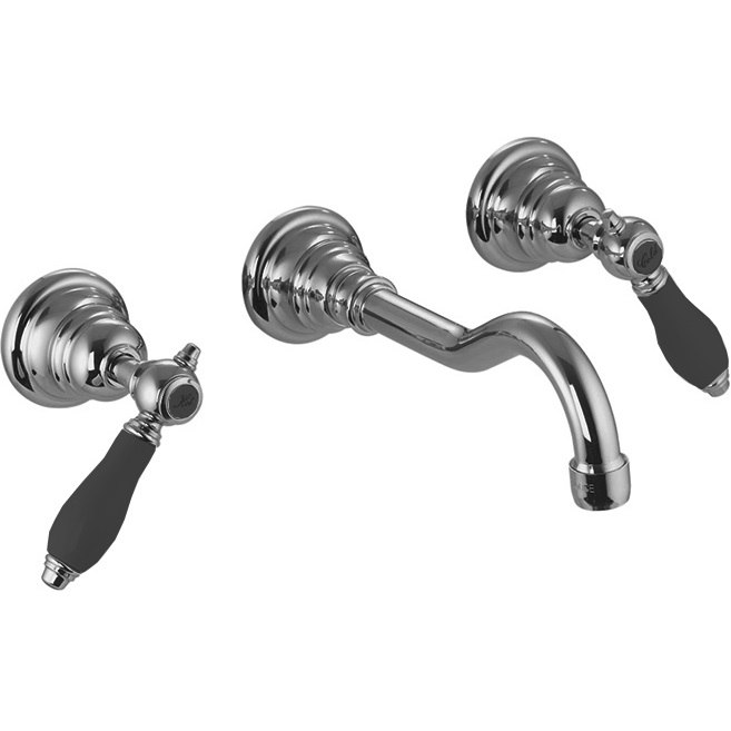 Смеситель для раковины скрытого монтажа Fima Carlo Frattini Herend F5401L/5CNCR (хром, черные ручки)