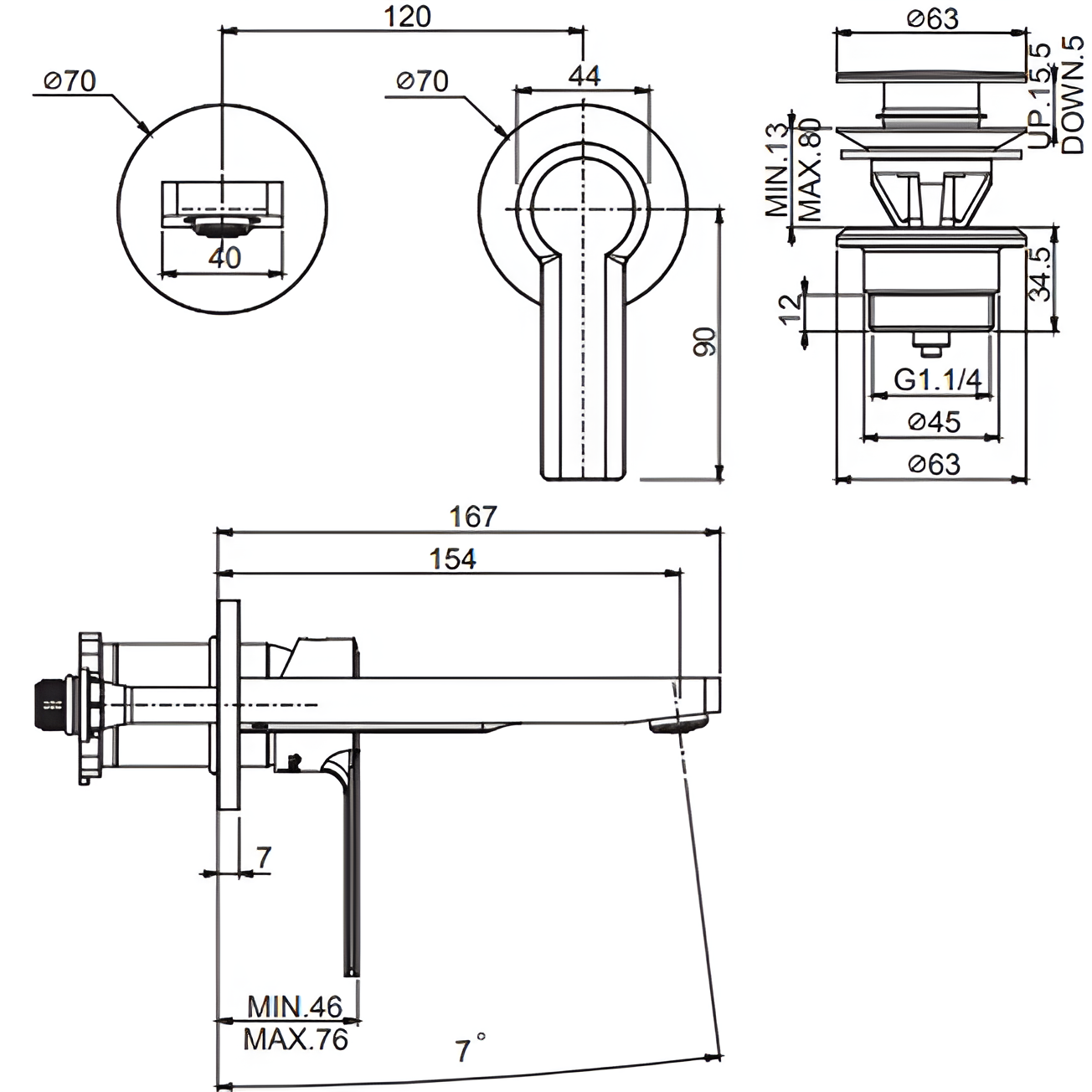 Смеситель для раковины скрытого монтажа Fima Carlo Frattini Mast F3141WX8CR (хром)